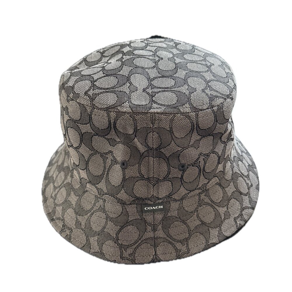 Coach Signature Bucket Hat Black/Gray M/L NWT